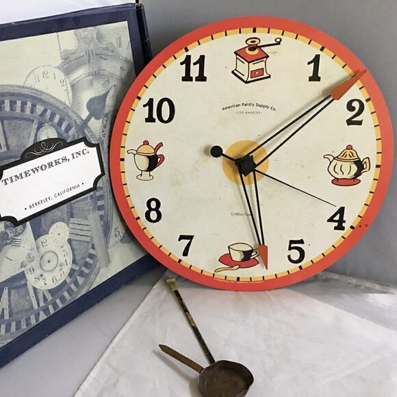 𝅺timeworks Coffee Time Kitchen Wall Clock Brand New in Box - Picture 1 of 5